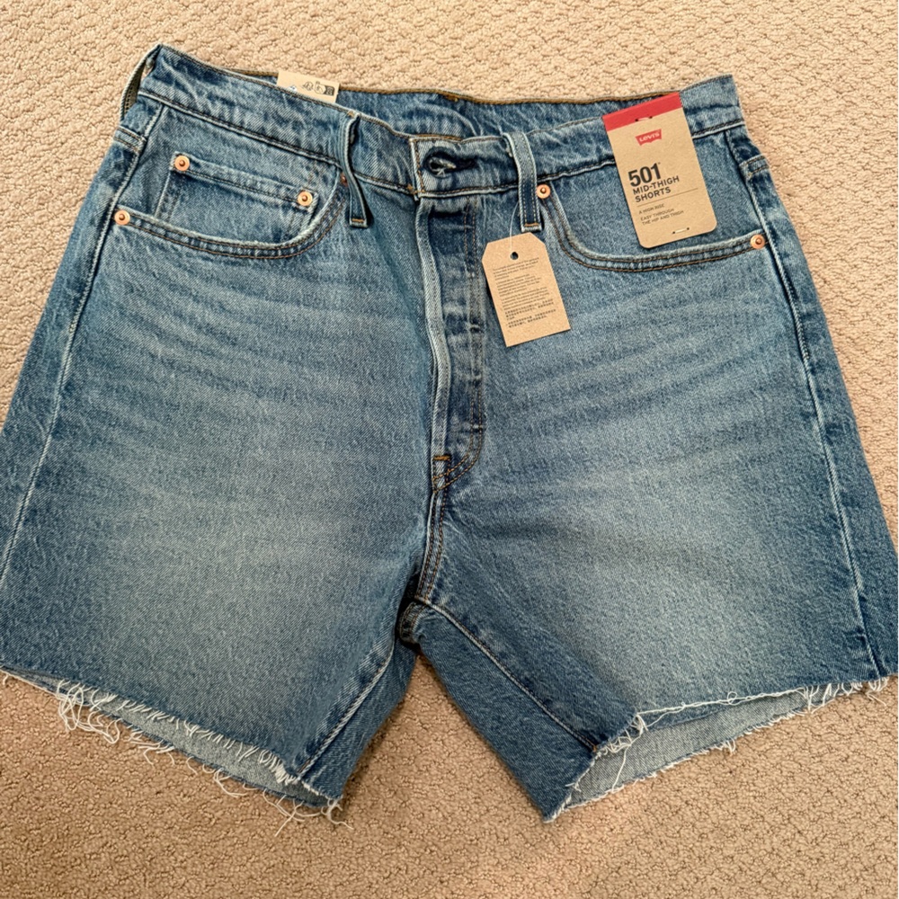 Levi's Classic Blue 501 Mid-Thigh Shorts